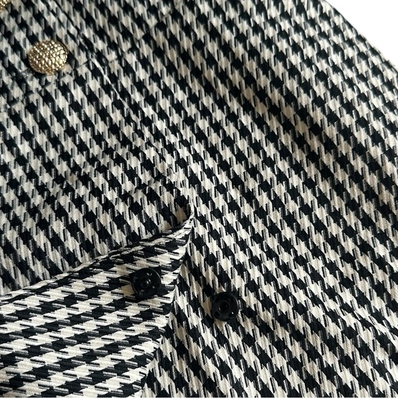 Rachel Zoe Houndstooth Midi Dress NWT 8 Black White Sleeveless Double Breasted - Picture 7 of 10
